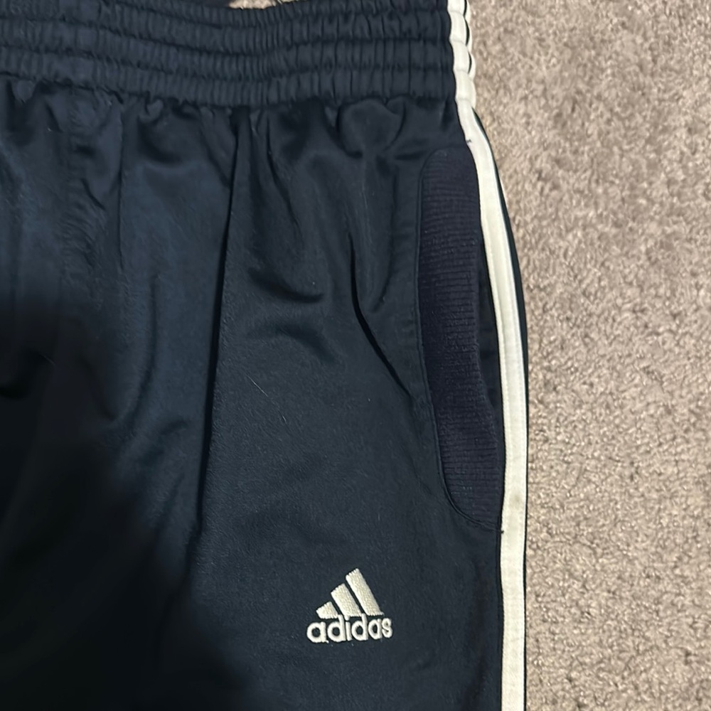 Adidas Mens White 3 Stripe Activewear Athletic Track Pants Blue Size M - Picture 3 of 5